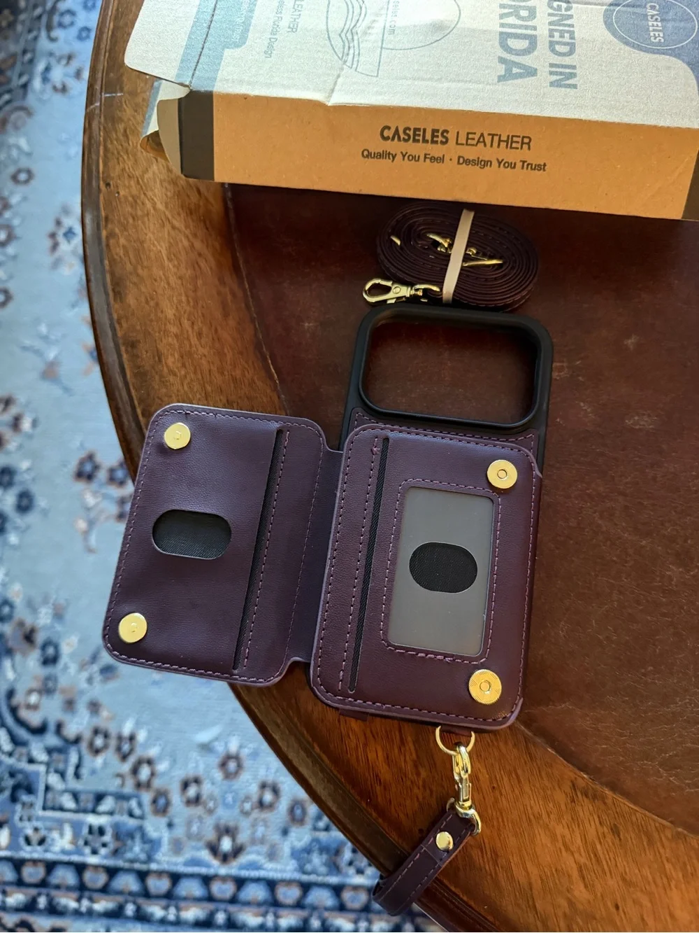Scarlett Purple Wallet Crossbody Phone Case with Zippered Pocket & Strap